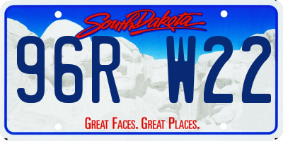 SD license plate 96RW22
