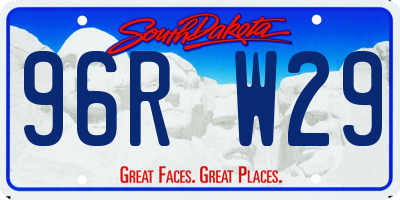 SD license plate 96RW29