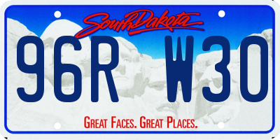 SD license plate 96RW30