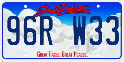 SD license plate 96RW33
