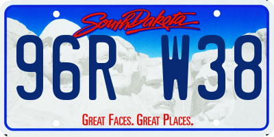 SD license plate 96RW38