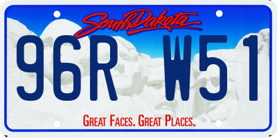 SD license plate 96RW51