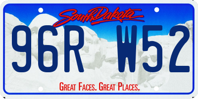 SD license plate 96RW52