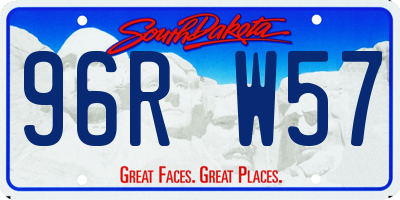 SD license plate 96RW57