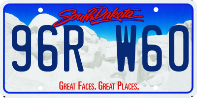 SD license plate 96RW60