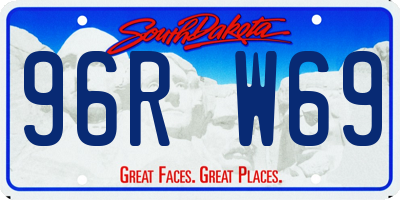 SD license plate 96RW69