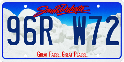 SD license plate 96RW72