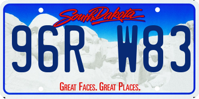 SD license plate 96RW83