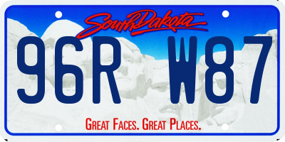 SD license plate 96RW87