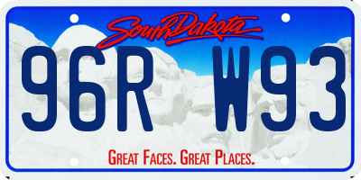 SD license plate 96RW93