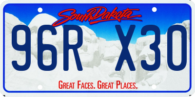 SD license plate 96RX30