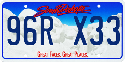 SD license plate 96RX33