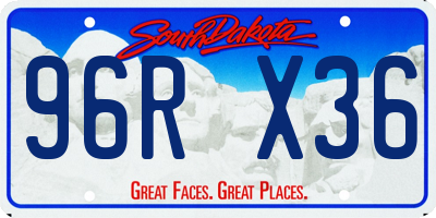 SD license plate 96RX36