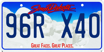 SD license plate 96RX40