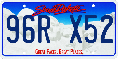 SD license plate 96RX52