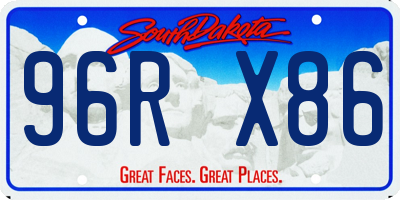 SD license plate 96RX86