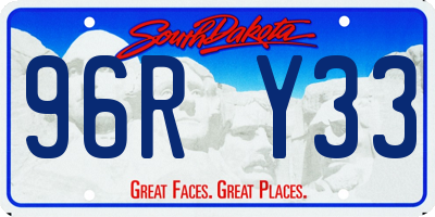 SD license plate 96RY33
