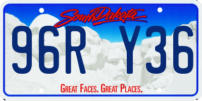 SD license plate 96RY36