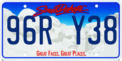 SD license plate 96RY38
