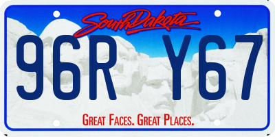 SD license plate 96RY67
