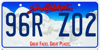 SD license plate 96RZ02