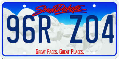 SD license plate 96RZ04