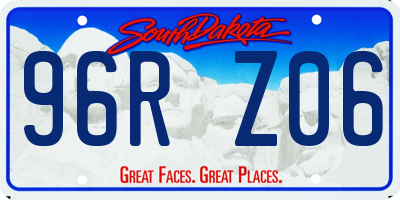 SD license plate 96RZ06