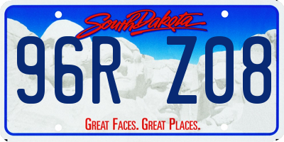 SD license plate 96RZ08