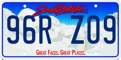 SD license plate 96RZ09