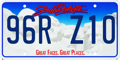 SD license plate 96RZ10