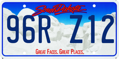 SD license plate 96RZ12