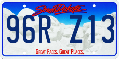 SD license plate 96RZ13