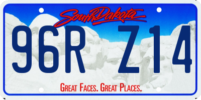 SD license plate 96RZ14