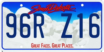 SD license plate 96RZ16