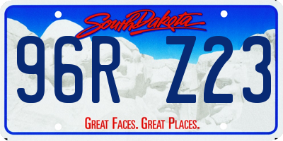 SD license plate 96RZ23