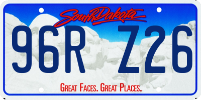 SD license plate 96RZ26