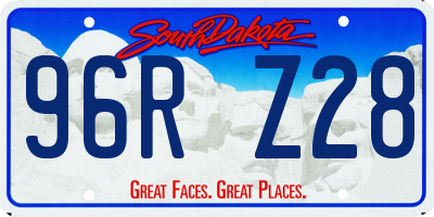 SD license plate 96RZ28