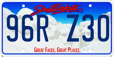 SD license plate 96RZ30