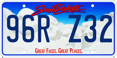 SD license plate 96RZ32
