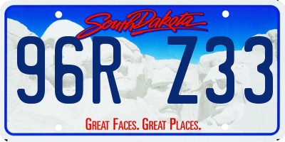 SD license plate 96RZ33