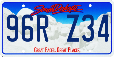 SD license plate 96RZ34
