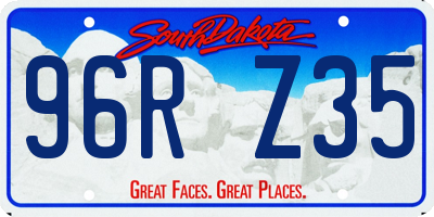 SD license plate 96RZ35
