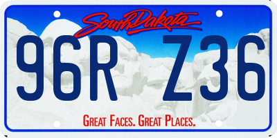 SD license plate 96RZ36