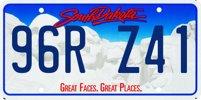 SD license plate 96RZ41