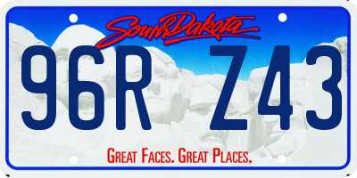 SD license plate 96RZ43