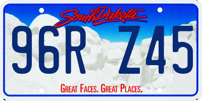 SD license plate 96RZ45