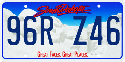SD license plate 96RZ46