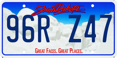 SD license plate 96RZ47