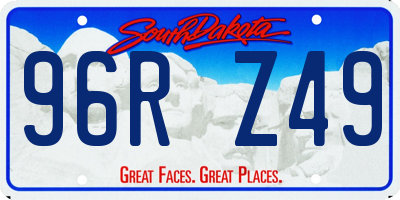 SD license plate 96RZ49