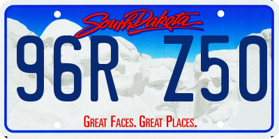 SD license plate 96RZ50